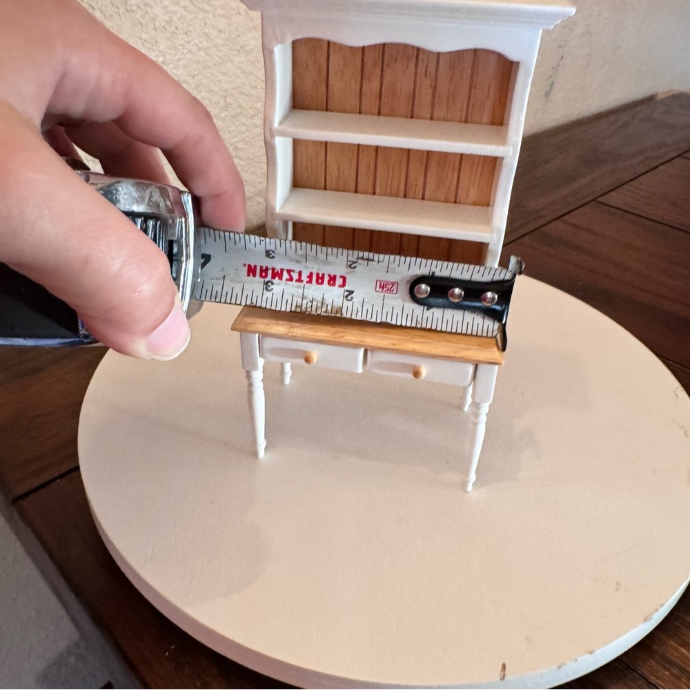 Vintage dollhouse furniture wood hutch desk cabinet - Picture 5 of 5